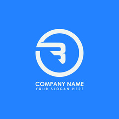 B Round minimal letter logo design
