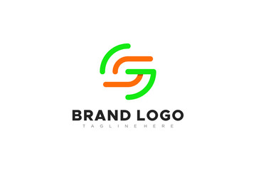 Circular Line Rounded Letter SG or GS Linked Logo. Flat Vector Logo Design Template Element.