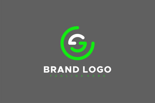 Circular Line Rounded Letter SG or GS Linked Logo. Flat Vector Logo Design Template Element.
