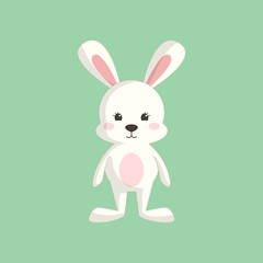 Cute cartoon rabbit with standing pose