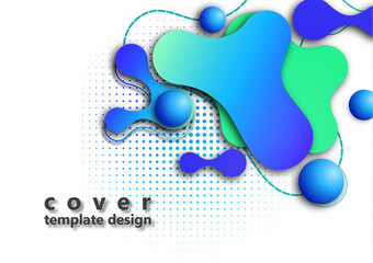 Trendy dynamic background. Fluid, flow, liquid background. The composition of liquid forms. Abstract smooth shapes, shadow effects. Art design for your design project.