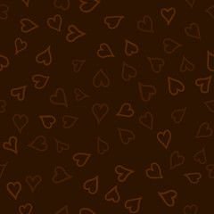 chaotic vector colored doodle hearts seamless pattern