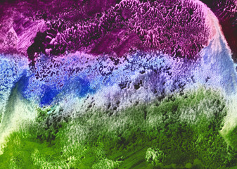 Abstract hand-made pattern, multi-colored background, imitation of oil or watercolor painting, fantastic landscape