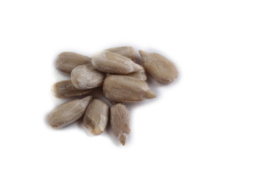 Sunflower seeds isolated on white