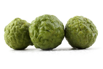 Kaffir lime isolated on white