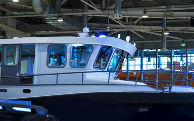 harbor combat yacht with a flasher