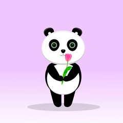 Panda and flower © Lili_Ts