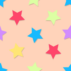 stars seamless Pastel color pattern wallpaper art for tile, paper,backdop,card  vector illustrations