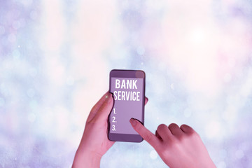 Text sign showing Bank Service. Business photo text Activities involved in accepting and safeguarding money by bank