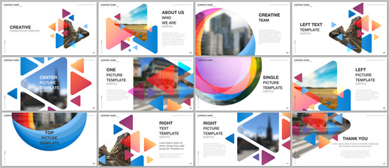 Presentation design vector templates, multipurpose template for presentation slide, flyer, brochure cover design, infographic. Colorful design background for professional business agency portfolio.