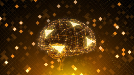 AI artificial intelligence digital network computer technology 3D illustration.