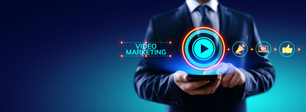 Video Marketing Online Advertising Business Internet Concept.