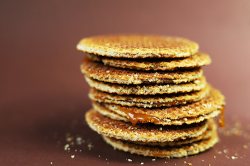 Dutch waffle called stroopwafel.