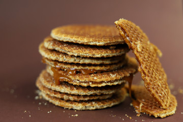 Dutch waffle called stroopwafel.