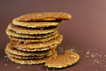 Dutch waffle called stroopwafel.