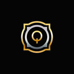 Luxury round shape gold and silver logo