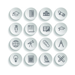 Education set icon template color editable. academic school pack symbol vector sign isolated on white background. Education Plan icons vector illustration for graphic and web design.