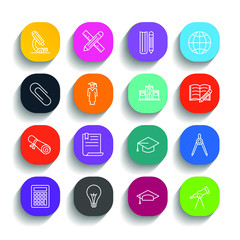 Education set icon template color editable. academic school pack symbol vector sign isolated on white background. Education Plan icons vector illustration for graphic and web design.