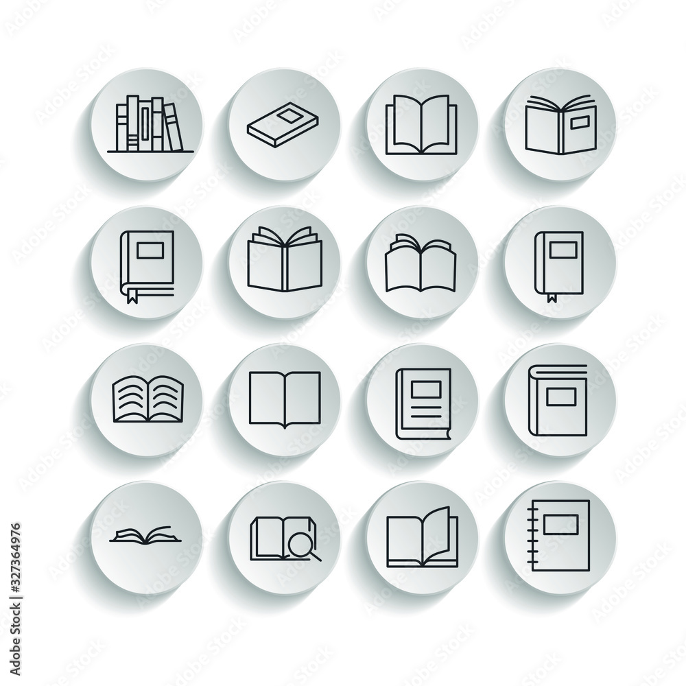 Poster book set icon template color editable. book pack symbol vector sign isolated on white background. si