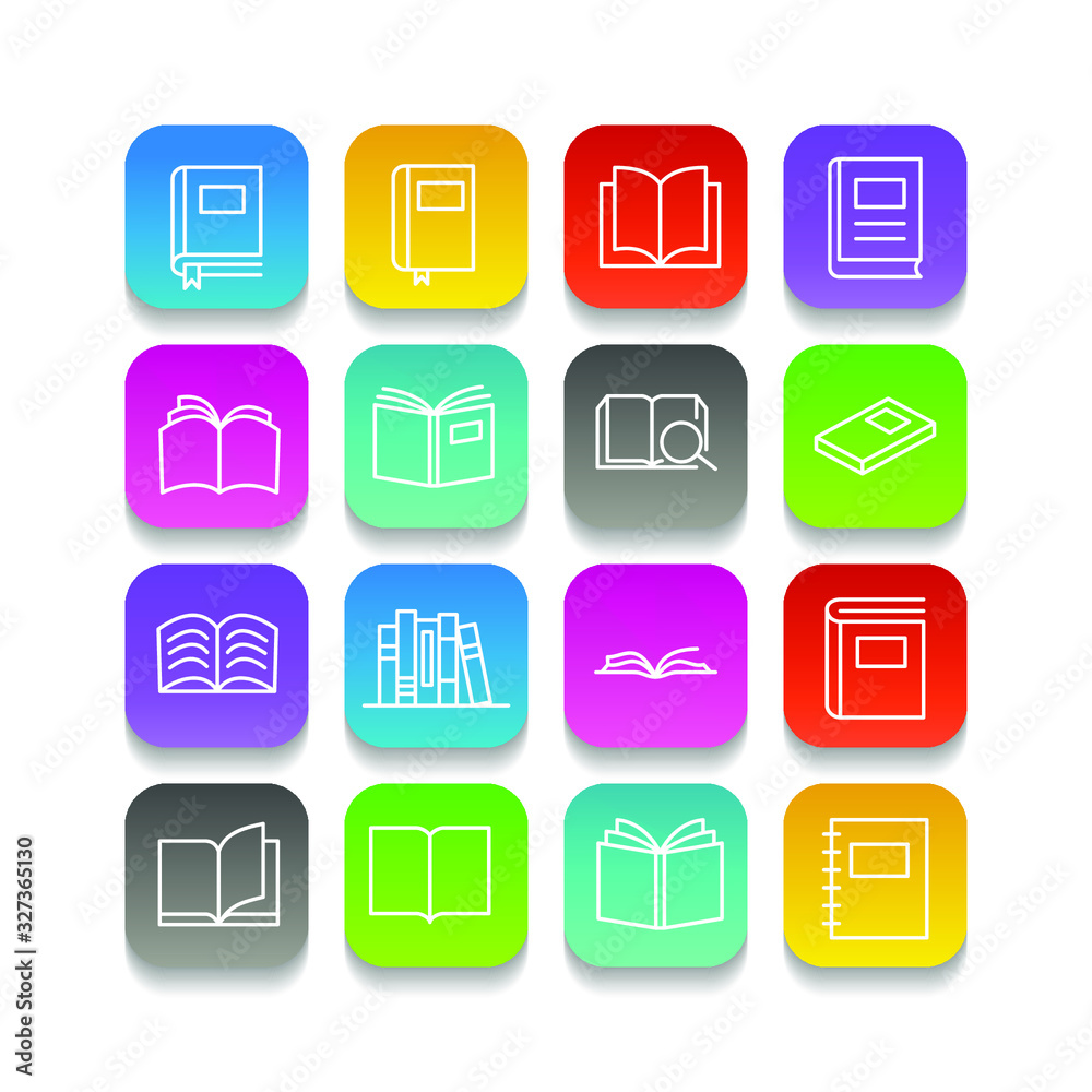 Poster book set icon template color editable. book pack symbol vector sign isolated on white background. si