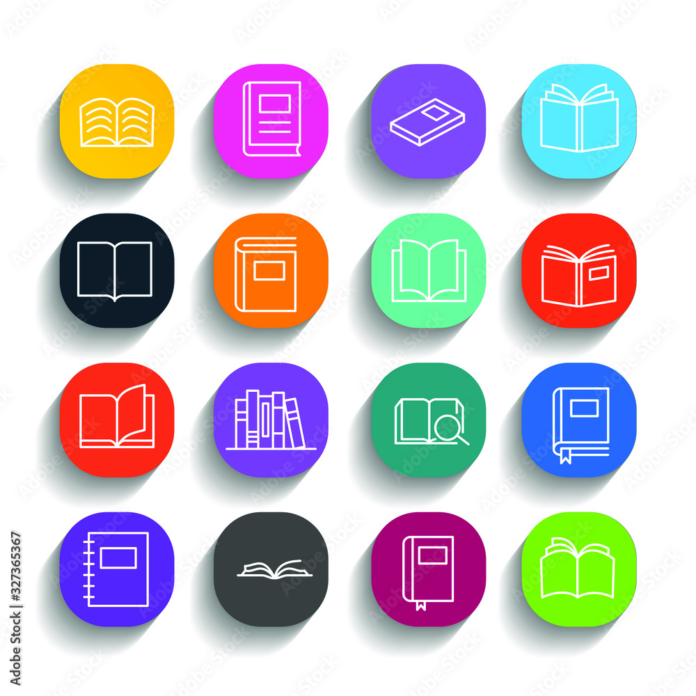 Poster book set icon template color editable. book pack symbol vector sign isolated on white background. si