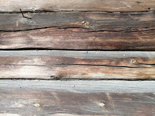 beautiful industrial background and texture of dry weathered horizontal boards of dark color with cracks