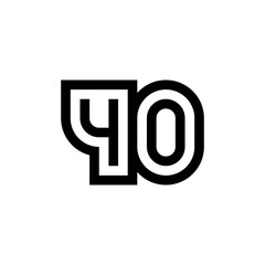 Number 40 vector icon design