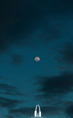 Cloudy afternoon with the moon.