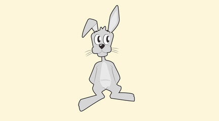 Vector Isolated Illustration of a Cartoon Childish Style Rabbit