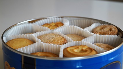 cookies in a metal box