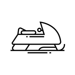 Sledge line icon, concept sign, outline vector illustration, linear symbol.