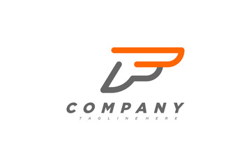 Simple Line Letter F Logo. Flat Vector Logo Design Template Element.