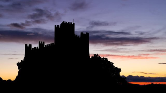 Castelo de Almourol or Almourol Castle: Time Lapse at Twilight, Vila Nova Da Barquinha, Portugal