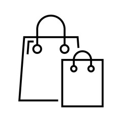 Shopping bags line icon, concept sign, outline vector illustration, linear symbol.