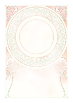 円と曲線の装飾フレーム