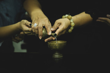 pour ceremonial water