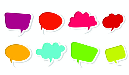 Set of speech bubbles. Halftone shadows. Vector illustration. colorfully bubbles. frame, vector design