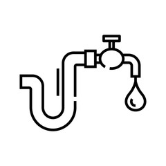 Sanitary engeenering line icon, concept sign, outline vector illustration, linear symbol.