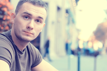 guy travel to budapest, young man portrait
