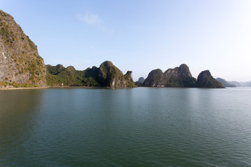 Photo from a boat visiting halong bay