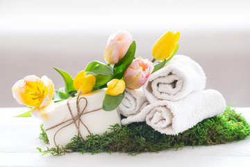 Spring Spa composition on a light background.