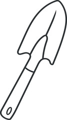 Shovel on a white background, sketch.