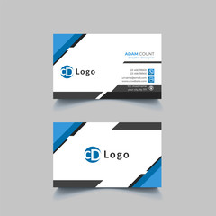 Minimalist corporate blue business card design vector template