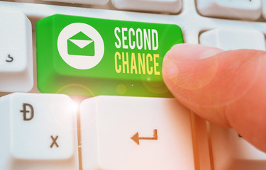 Text sign showing Second Chance. Business photo text opportunity to try something again after...