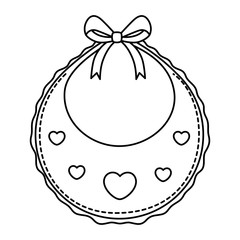 cute baby bib line style icon vector illustration design