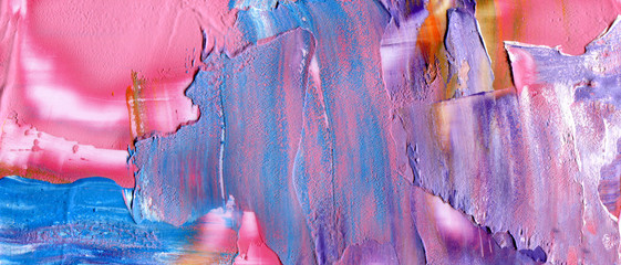 Abstract acrylic and watercolor smear blot painting. Saturated Color horizontal texture background.