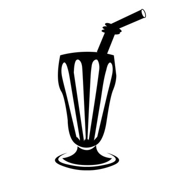 shake or soda jerk glass icon illustration graphic