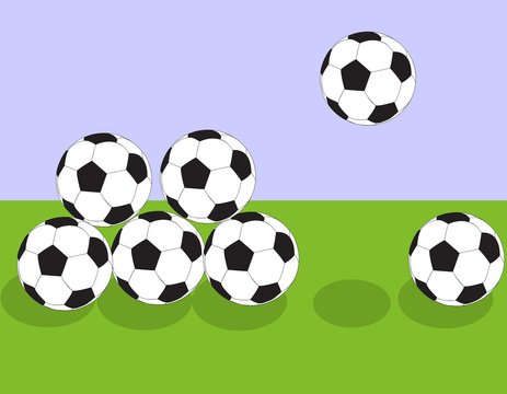 Vector Soccer balls icon, sport concept