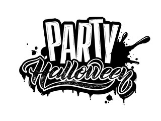 Happy Halloween vector lettering. Holiday lettering for banner. Happy Halloween poster, greeting card, party invitation. Vector illustration.