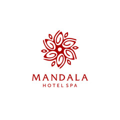 Abstract mandala flower swirl logo icon vector design. Elegant premium ornament vector logotype symbol.